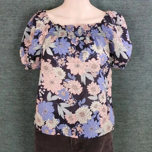 J Crew Re-imagined Line Retro-Look Flora Obscura Top